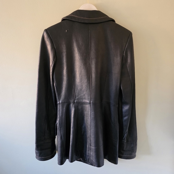 Danier S Vintage 90s Modern Contemporary Mobwife Dark Brown Leather Jacket - Picture 10 of 16